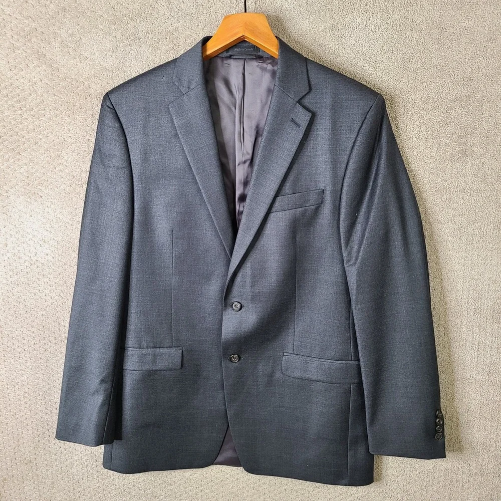 Lauren‎ Ralph Lauren Jacket Mens 42L Gray Blazer Wool 2 Button Formal Suit Coat